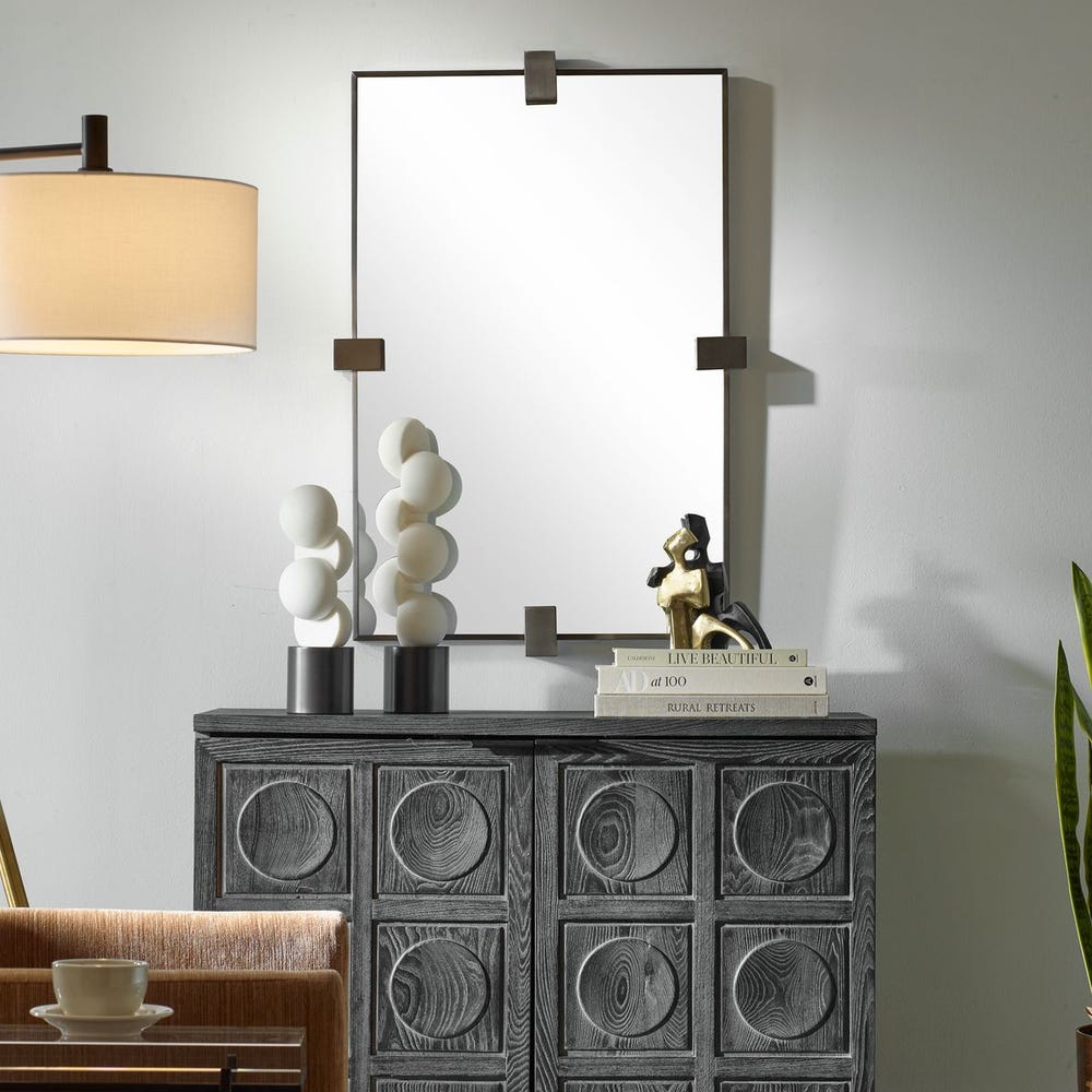 Uttermost Bateau Modern Gun Metal Mirror - Image 1