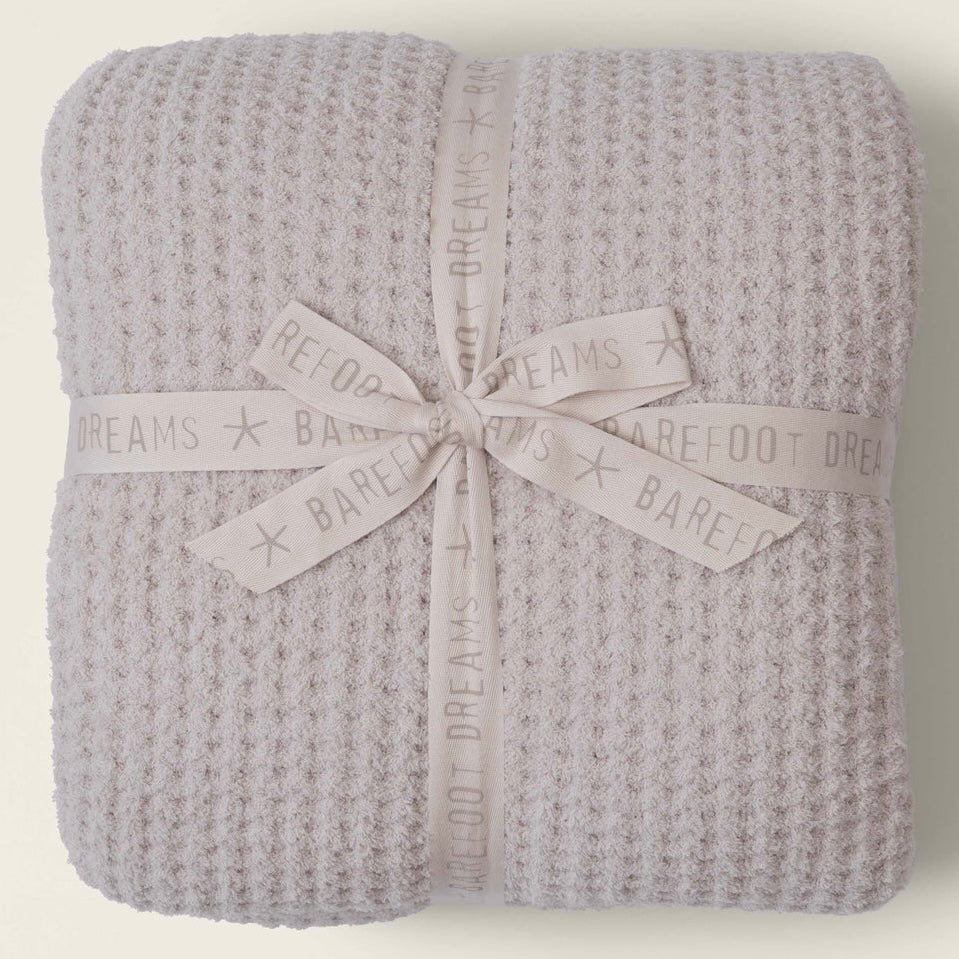 Barefoot Dreams CozyChic Waffle Bed Blanket ~ Stone ~ Full/ Queen & King