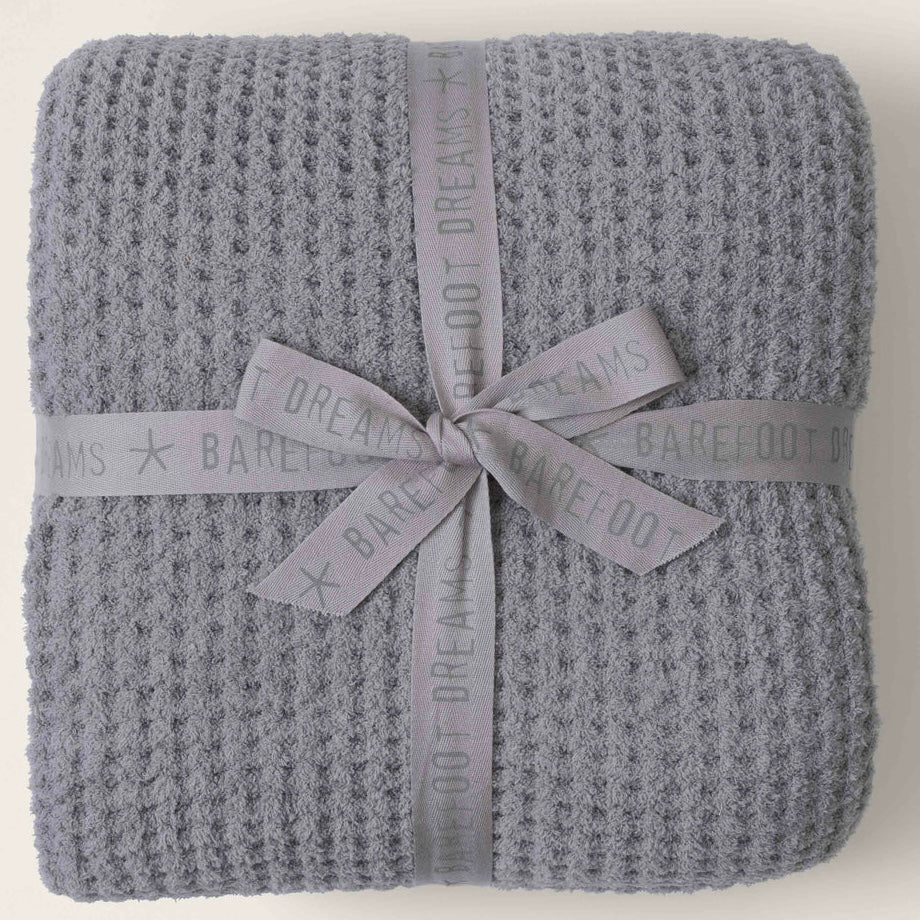 Barefoot Dreams CozyChic Waffle Bed Blanket ~ Dove Gray ~ Available in Full/ Queen & King Sizes