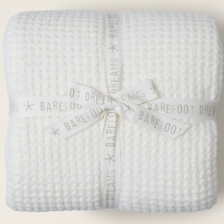 Barefoot Dreams CozyChic Waffle Bed Blanket ~ Pearl ~ Available in Full/ Queen & King Sizes