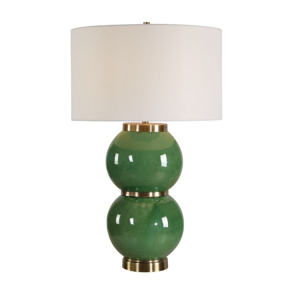 Uttermost Banner Moss Green Stacked Sphere Table Lamp - Image 3