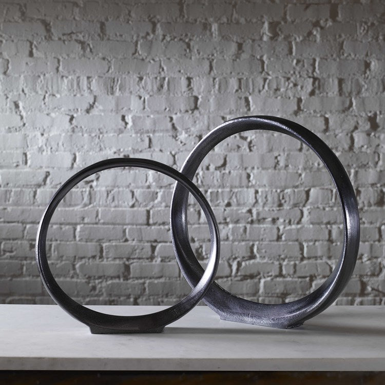 Uttermost Orbits Ring Black Nickel Set of 2 Sculptures - Image 2