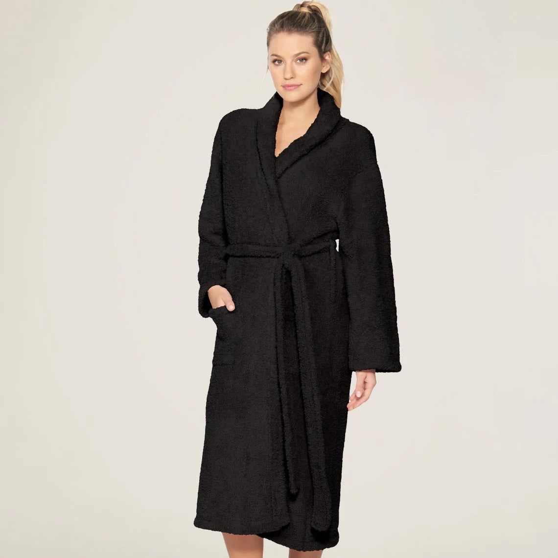 Barefoot Dreams Cozychic Adult Robe ~ Black ~ Available in 4 Sizes