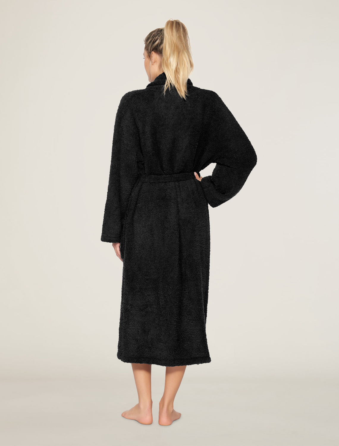 Barefoot Dreams Cozychic Adult Robe ~ Black ~ Available in 4 Sizes - Image 3