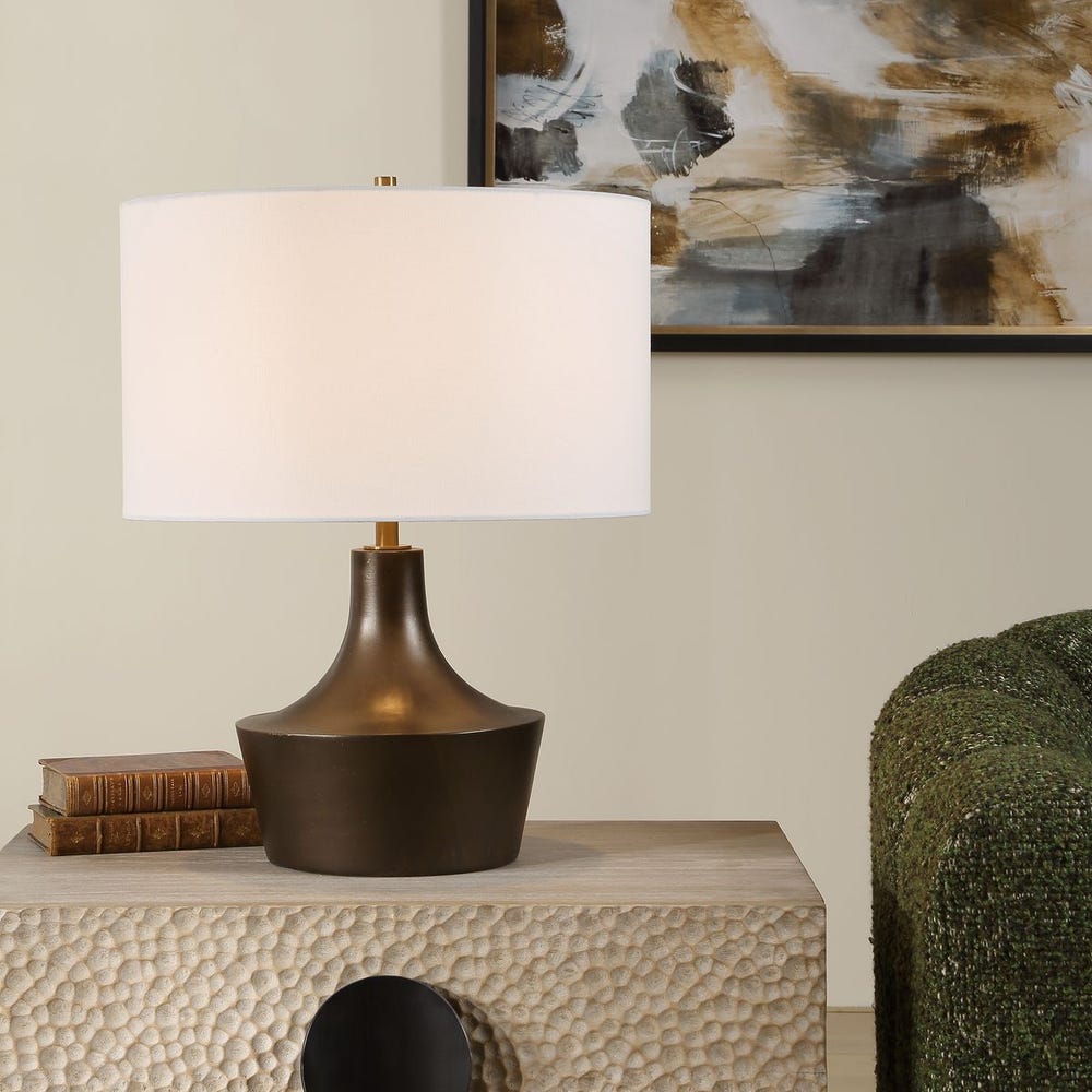 Uttermost Paseo Warm Bronze Curved Table Lamp - Image 1