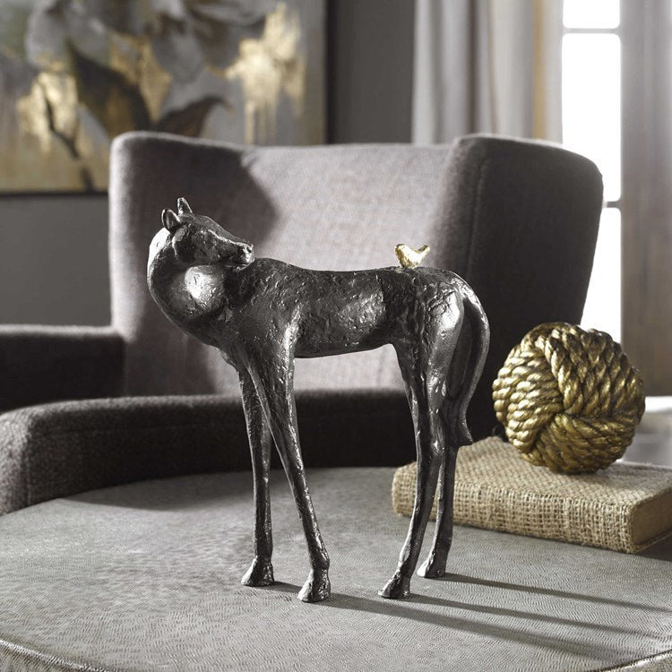 Uttermost Hello Friend Cast Iron Horse Sculpture - Image 1