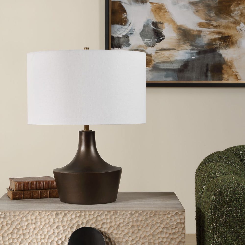 Uttermost Paseo Warm Bronze Curved Table Lamp - Image 2