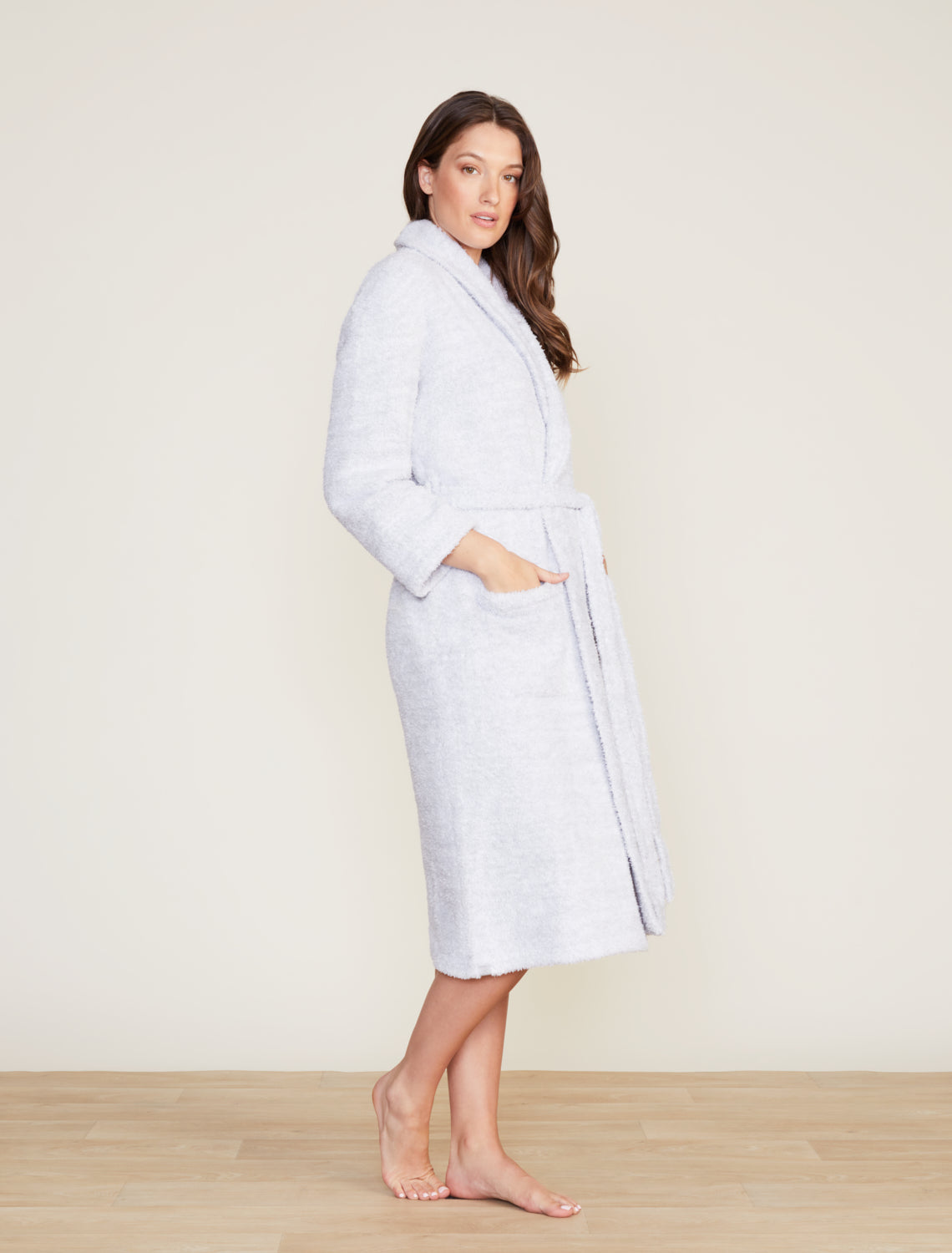 Barefoot Dreams Cozychic Adult Robe ~ Ocean & White ~ Available in 4 Sizes - Image 2