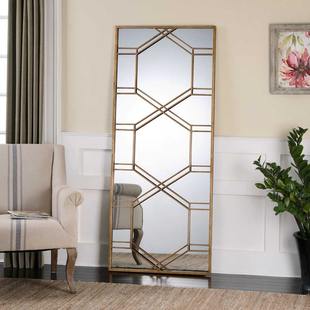 Uttermost Kennis Decorative Gold Leaf Tall Mirror - Image 1
