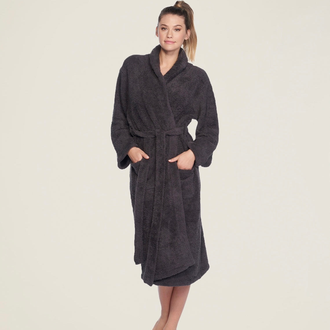Barefoot Dreams Cozychic Adult Robe ~ Carbon ~ Available in 4 Sizes