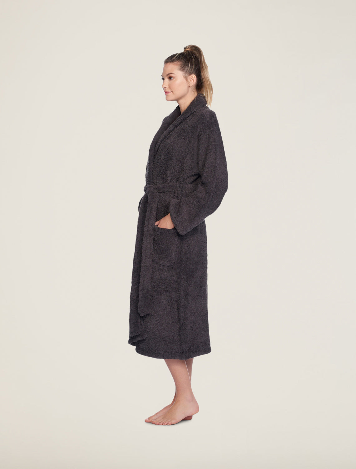 Barefoot Dreams Cozychic Adult Robe ~ Carbon ~ Available in 4 Sizes - Image 2