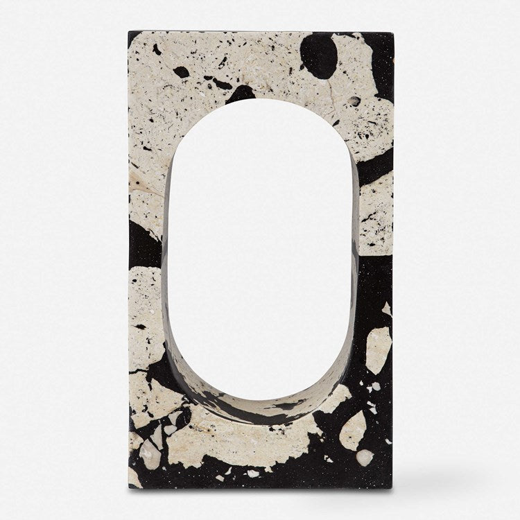 Uttermost Nouveau White Limestone With Black Accents Sculpture - Image 2