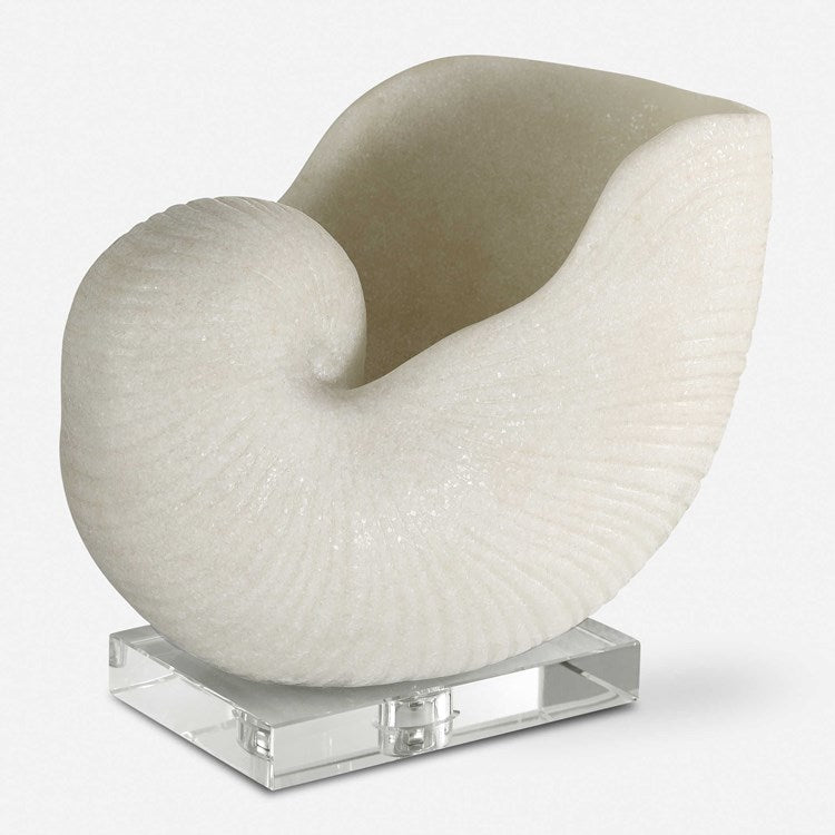 Uttermost Nautilus Shell Stone and Marble Sculpture - Image 2
