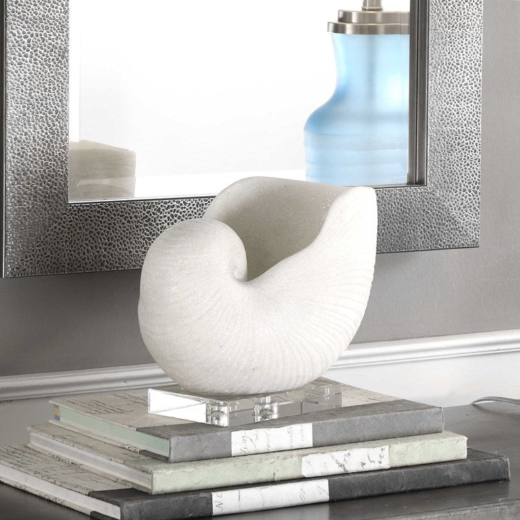 Uttermost Nautilus Shell Stone and Marble Sculpture - Image 3