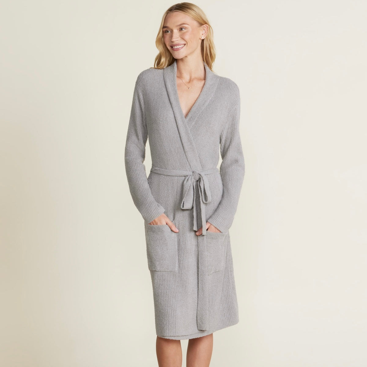 Barefoot Dreams CozyChic Lite Ribbed Robe ~ Dove Gray ~ Available In 3 Sizes