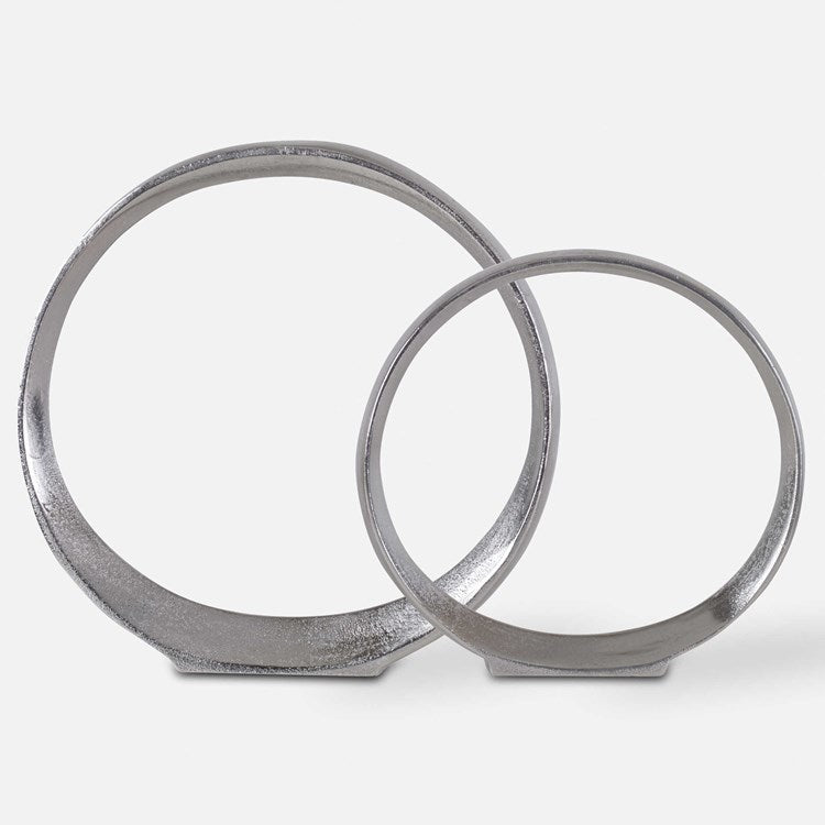 Uttermost Orbits Ring Nickel Set of 2 Sculptures - Image 2