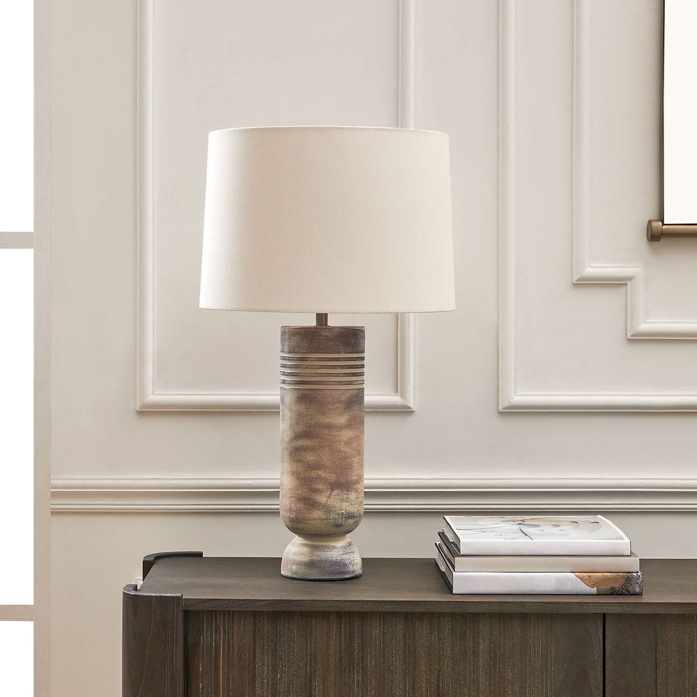 Uttermost Vale Warm Beige Table Lamp With Warm White Linen Shade - Image 2