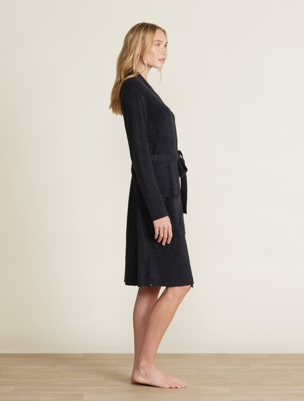 Barefoot Dreams CozyChic Lite Ribbed Robe ~ Black ~ Available In 3 Sizes - Image 2