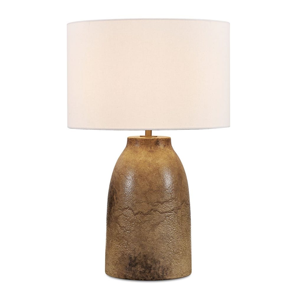 Uttermost Harris Organic Brown Table Lamp With A Warm White Linen Shade - Image 3