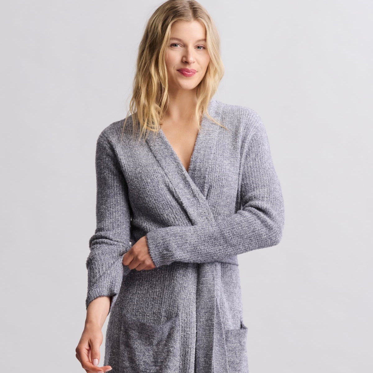 Barefoot Dreams CozyChic Lite Ribbed Robe ~ Pacific Blue & Pearl ~ Available In 3 Sizes