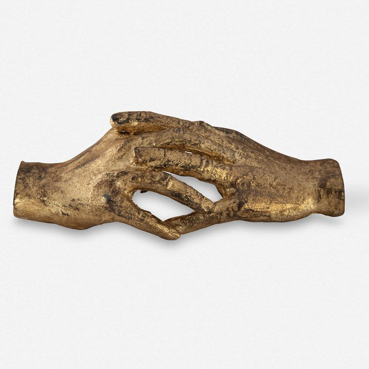 Uttermost Hold My Hand Antiqued Gold Leaf Iron Sculpture - Image 2