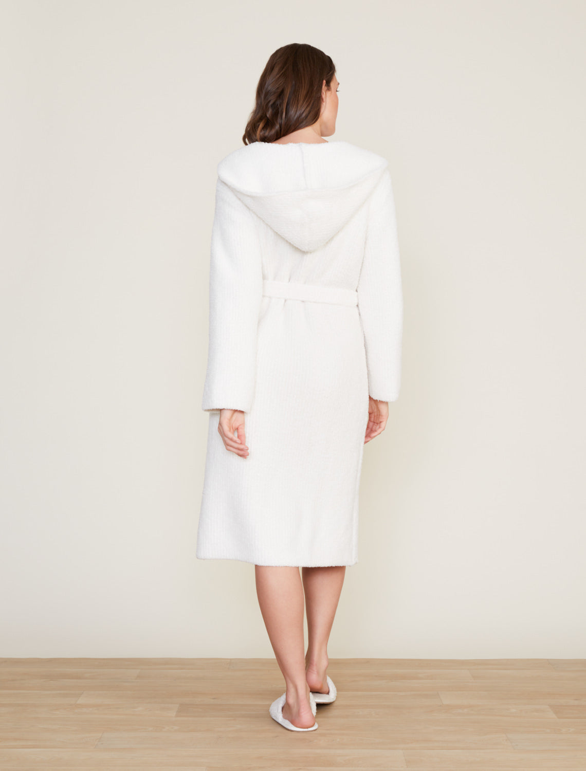 Barefoot Dreams Cozychic Ribbed Hooded Woman’s Robe ~ Cream ~ Available In 3 Sizes - Image 2