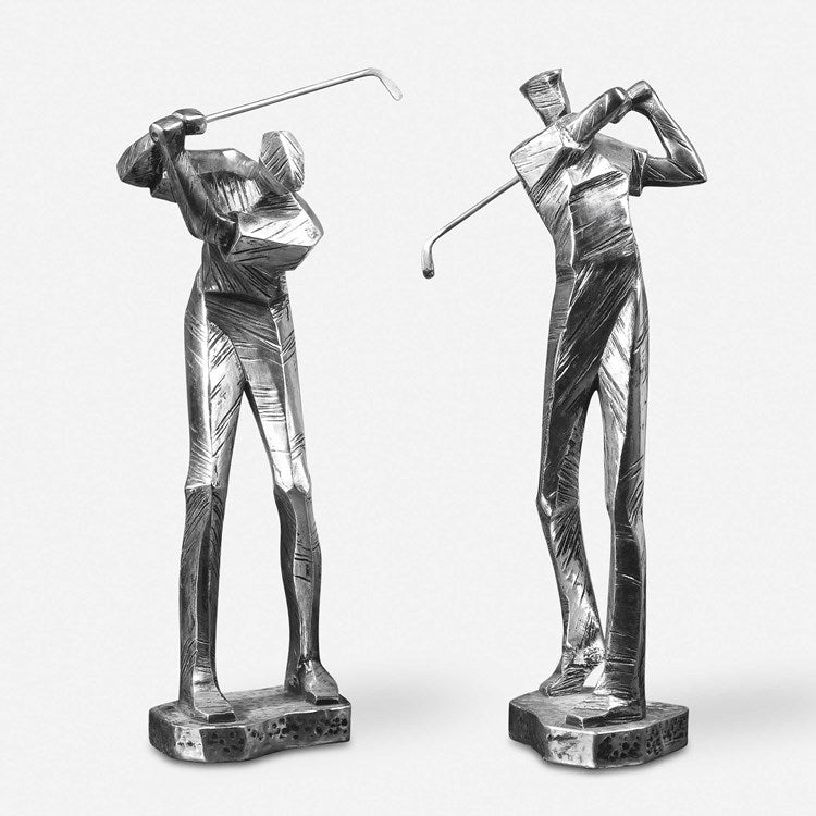 Uttermost Practice Shot Golfers Set of 2 Figurines - Image 1