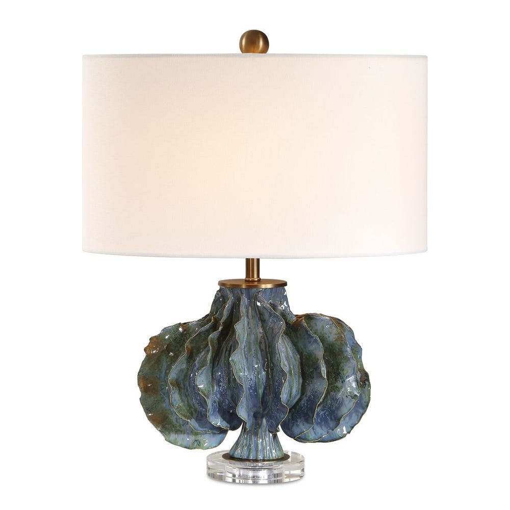 Uttermost Ruffle Up Blue Green And Warm Brown Table Lamp - Image 3