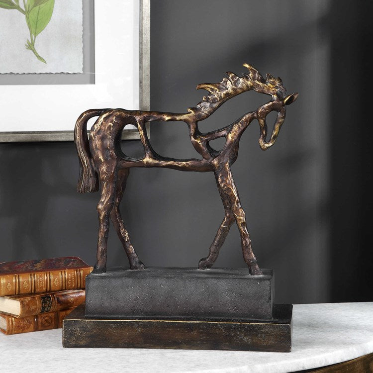 Uttermost Titan Horse Antiqued Bronze Sculpture - Image 1