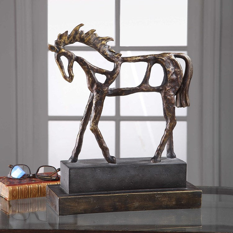 Uttermost Titan Horse Antiqued Bronze Sculpture - Image 3