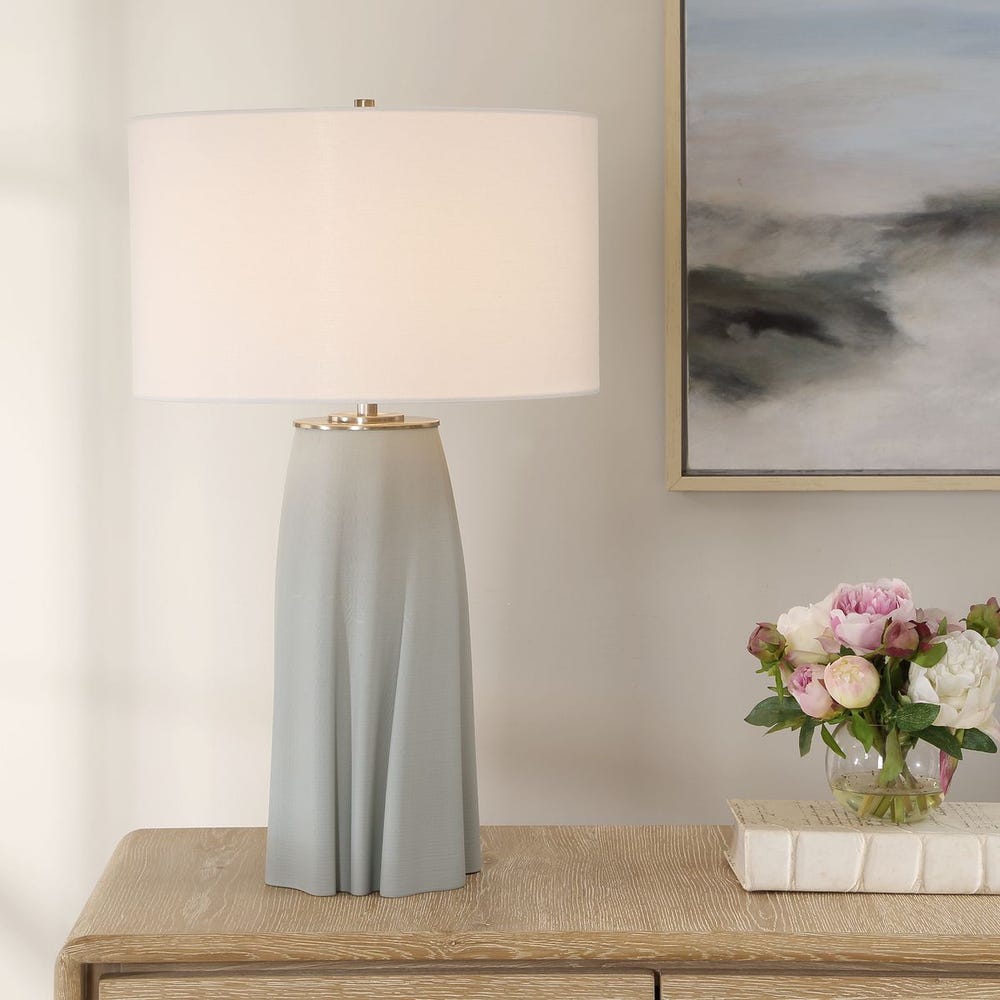 Uttermost Cover Up Muted Light Blue Table Lamp - Image 1