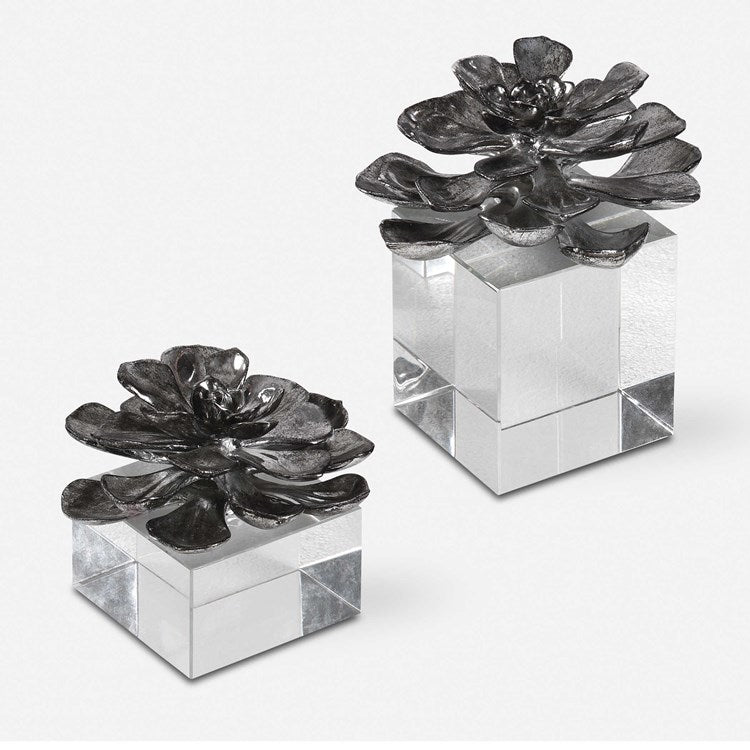 Uttermost Indian Lotus Set of 2 Sculptures - Image 3