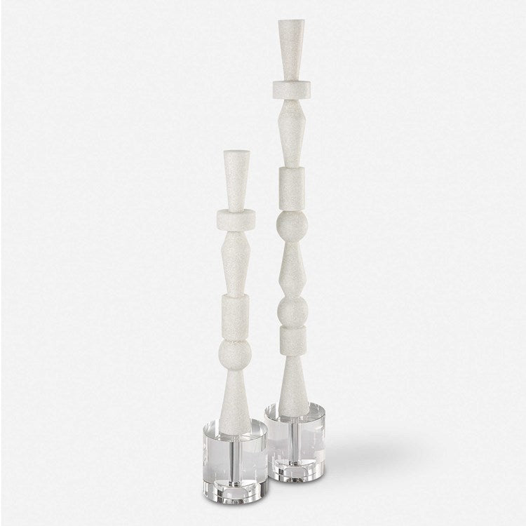 Uttermost Norte Stone and Crystal Set of 2 Sculptural Objects - Image 3