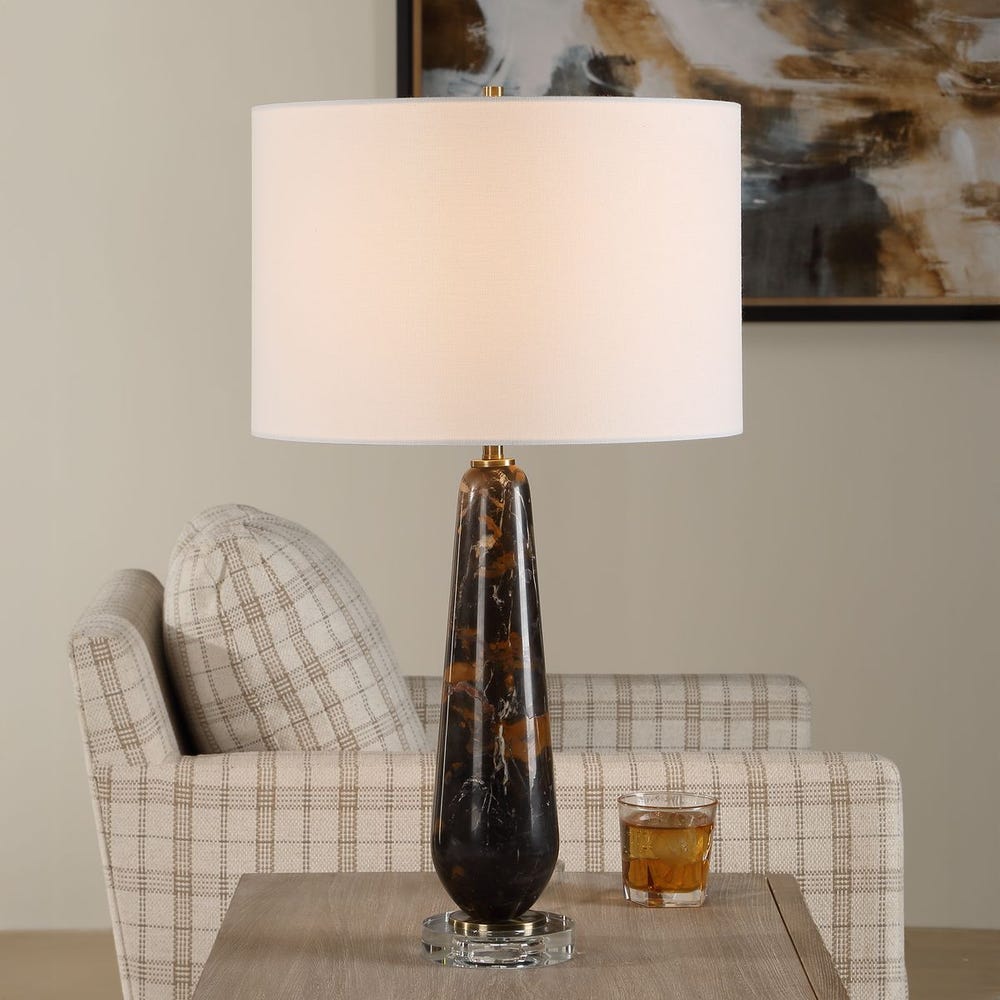 Uttermost Dames Dark Marble With White And Brown Veining Table Lamp - Image 1