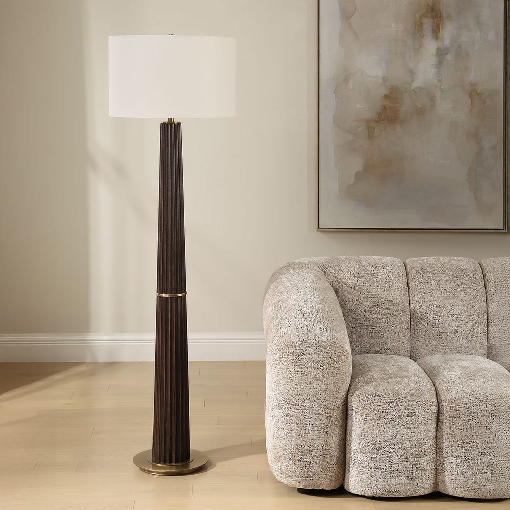 Uttermost Forage Dark Stained Oak Wood Floor Lamp - Image 2