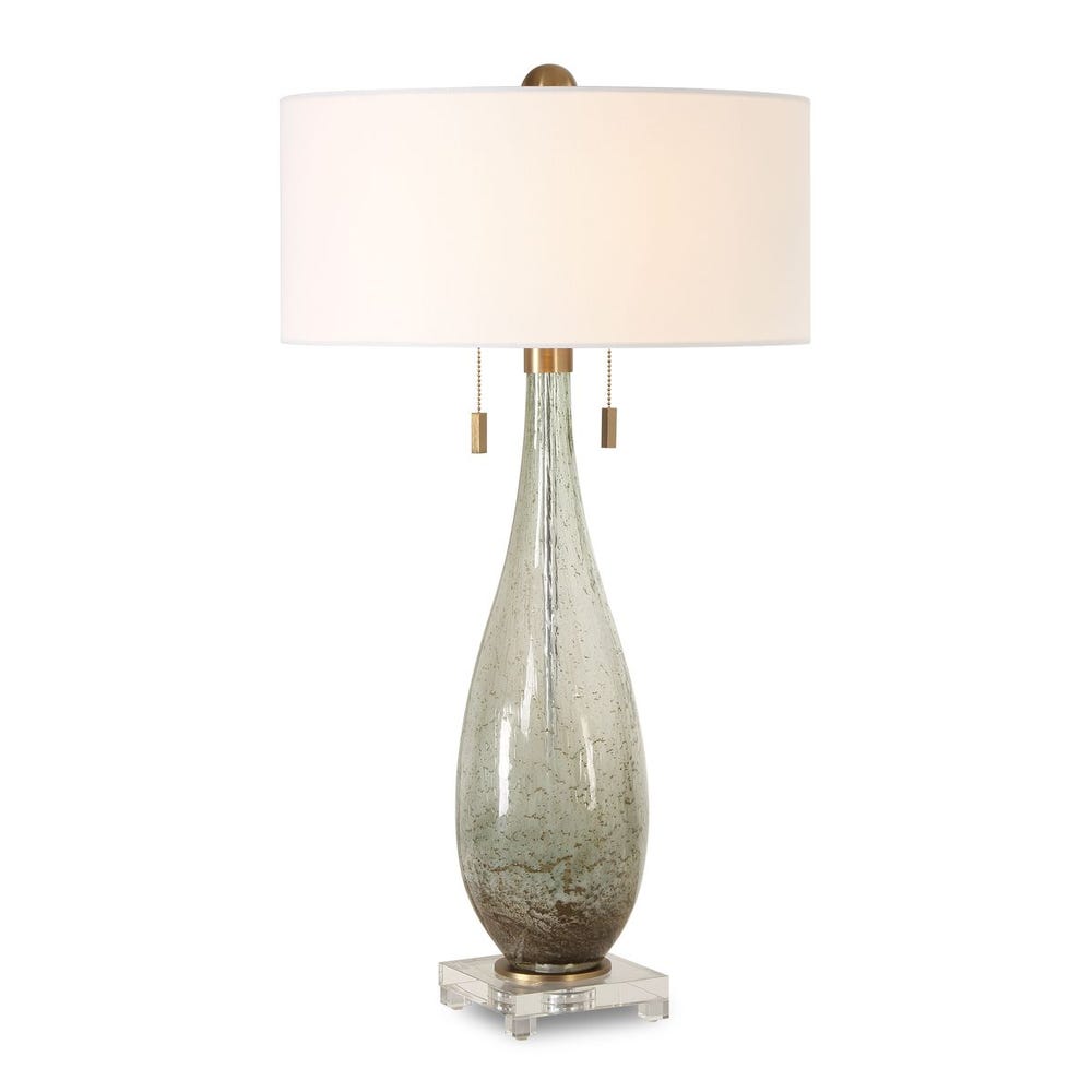 Uttermost Cardoni Smokey Fern- Green Glass Table Lamp - Image 3