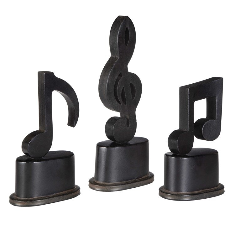 Uttermost Music Notes Aged Black Set of 3 Sculptures - Image 3