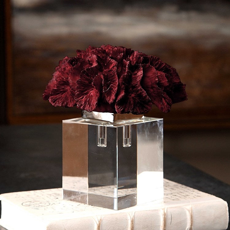 Uttermost Red Coral Cluster and Crystal Sculpture - Image 3