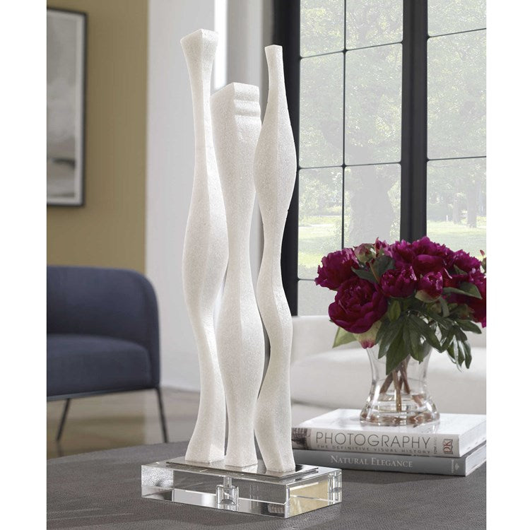Uttermost Gale Ivory Stone and Crystal Abstract Sculpture - Image 1