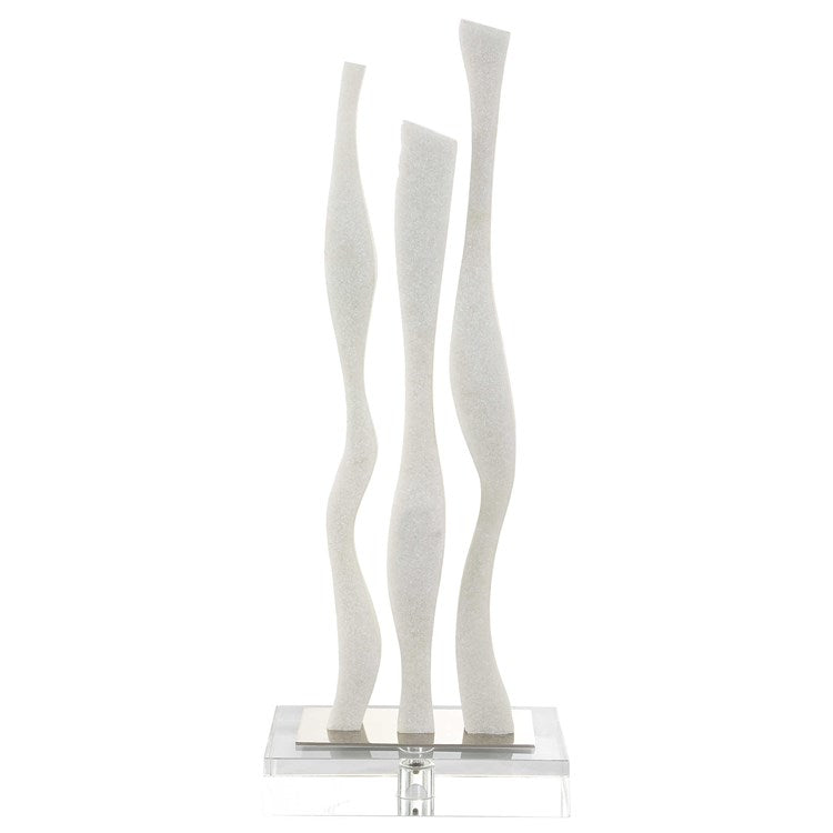 Uttermost Gale Ivory Stone and Crystal Abstract Sculpture - Image 3