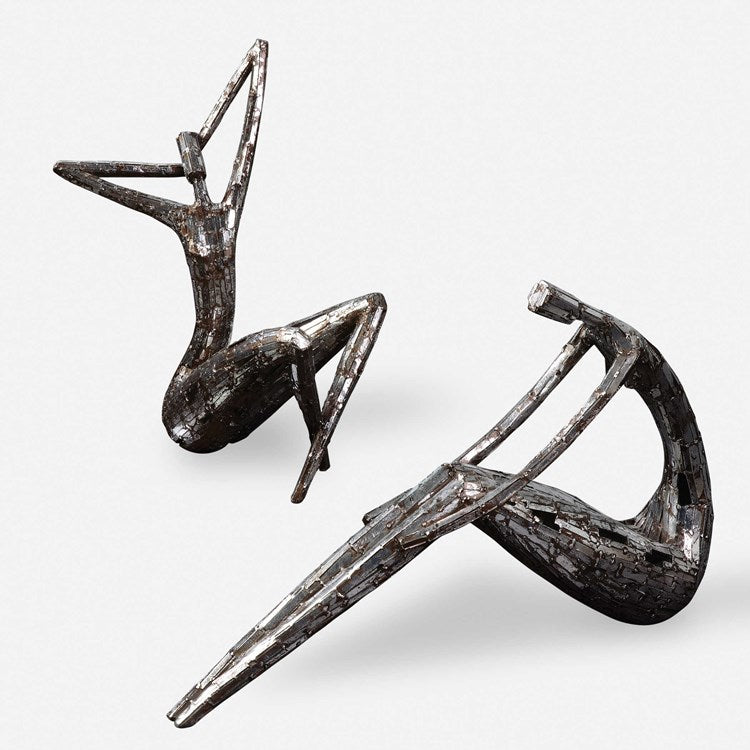 Uttermost Dahy Antiqued Silver Set of 2 Statues - Image 1
