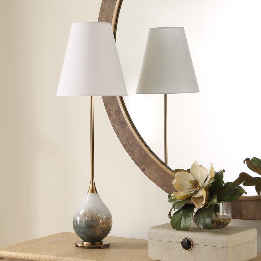 Uttermost Cardoni Smoke Bronze Glass Buffet Lamp - Image 2