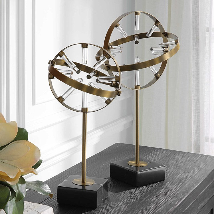 Uttermost Realum Brass Metal Rings Set of 2 Sculptures - Image 1