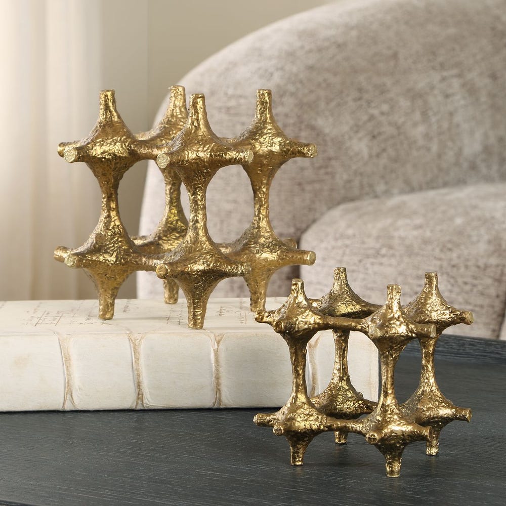 Uttermost Gilded Connection Sculptures ~ Set Of 2 - Image 1