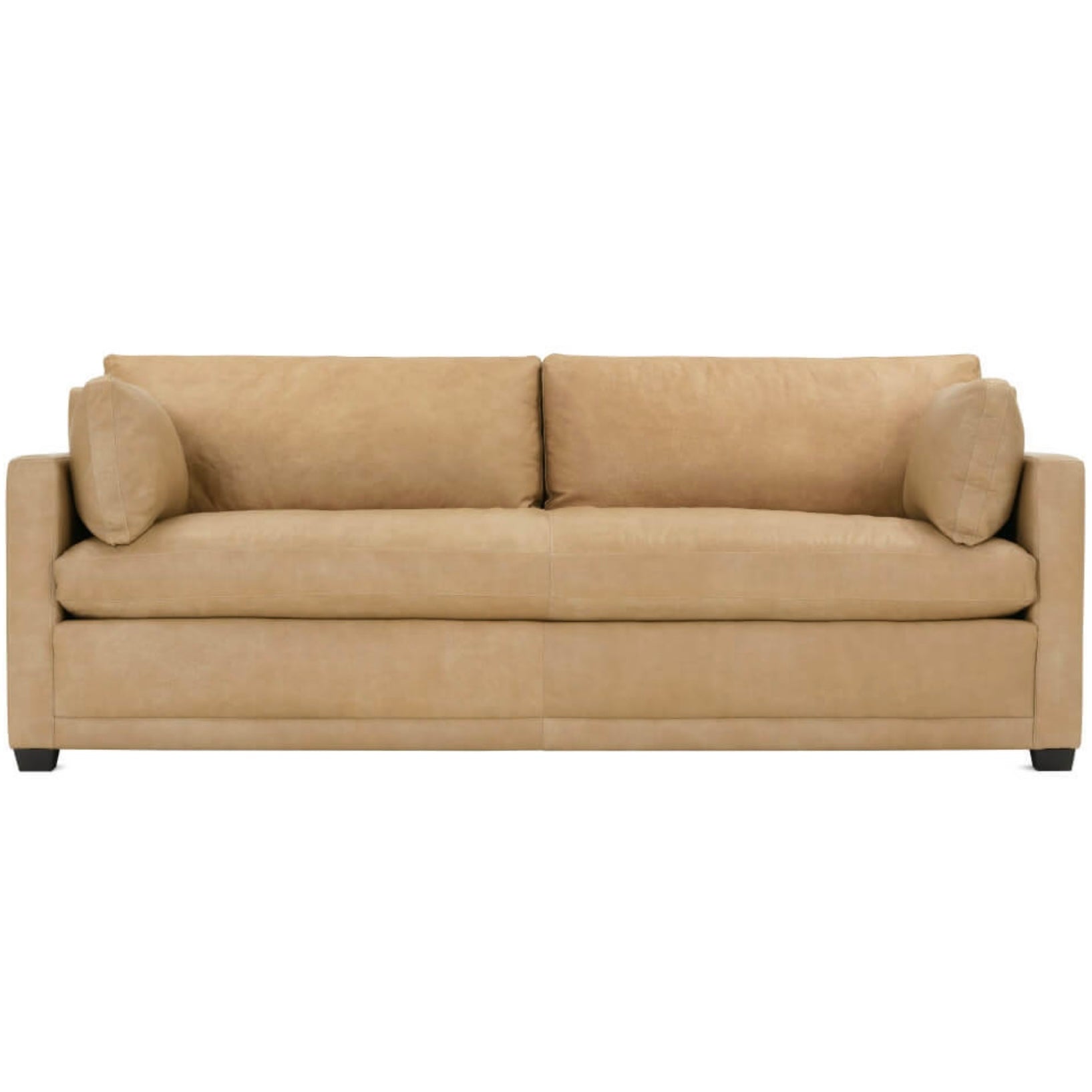 Rowe Furniture Sylvie Butterscotch Leather Bench Cushion 88” Sofa - Image 2