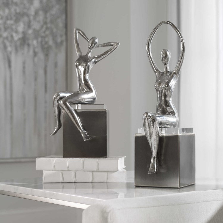 Uttermost Jaylene Tarnished Silver Set of 2 Figurines - Image 1