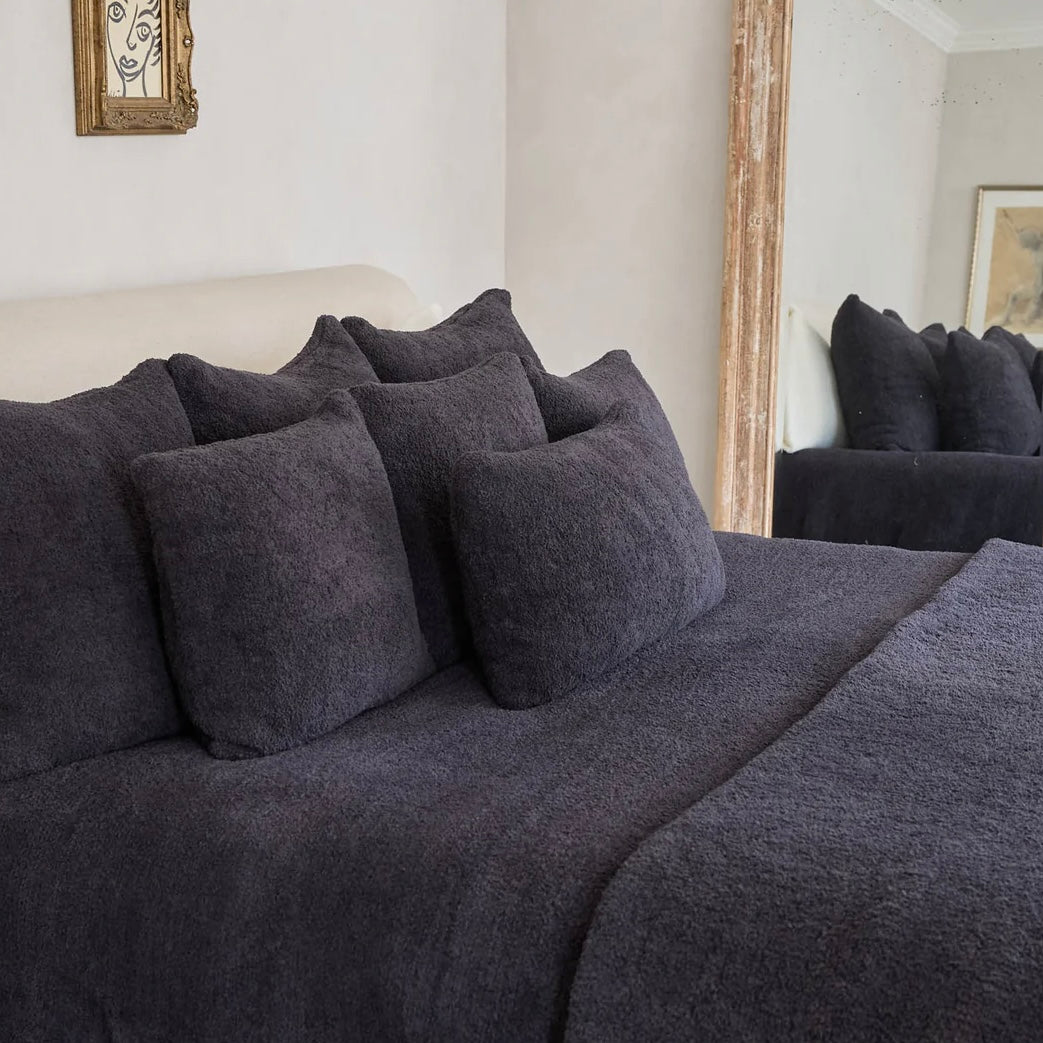 Kashwere Ultra Plush Midnight Grey Signature Solid King Blanket - Image 1