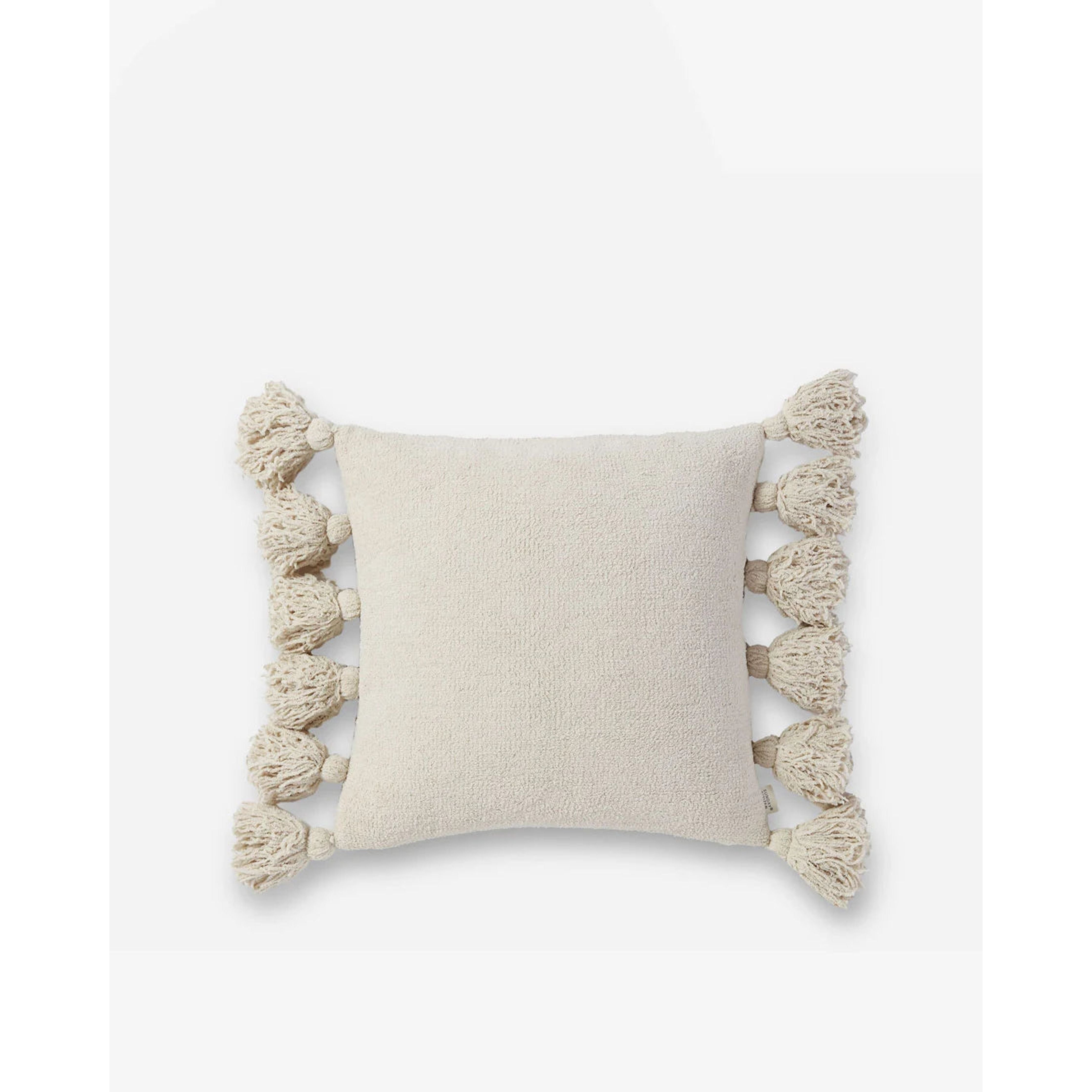 Sunday Citizen Sahara Tan Pom Pom Throw Pillow 20×20