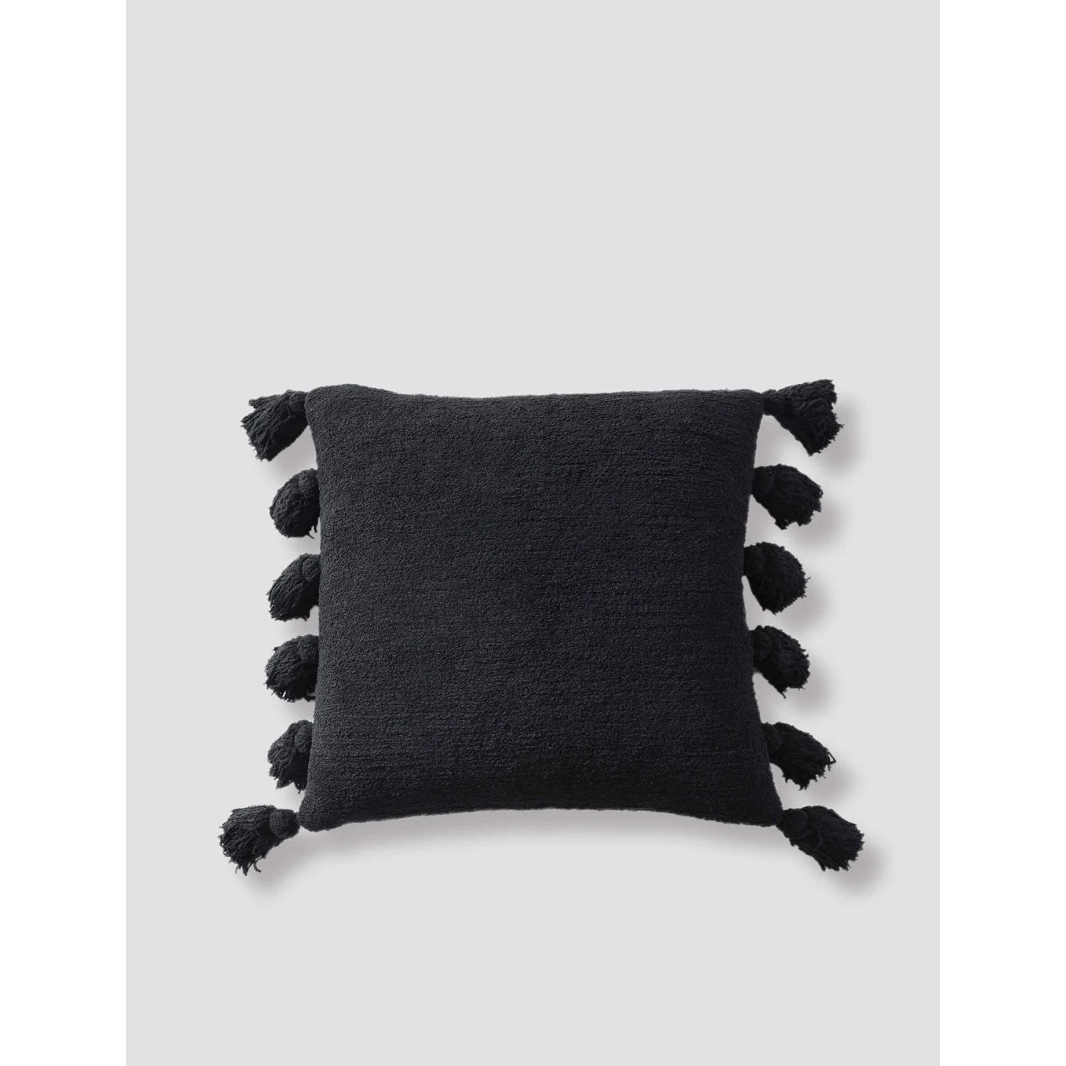 Sunday Citizen Black Pom Pom Throw Pillow 20×20
