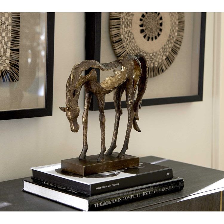 Uttermost Openly Grazing Antiqued Bronze Horse Sculpture - Image 2